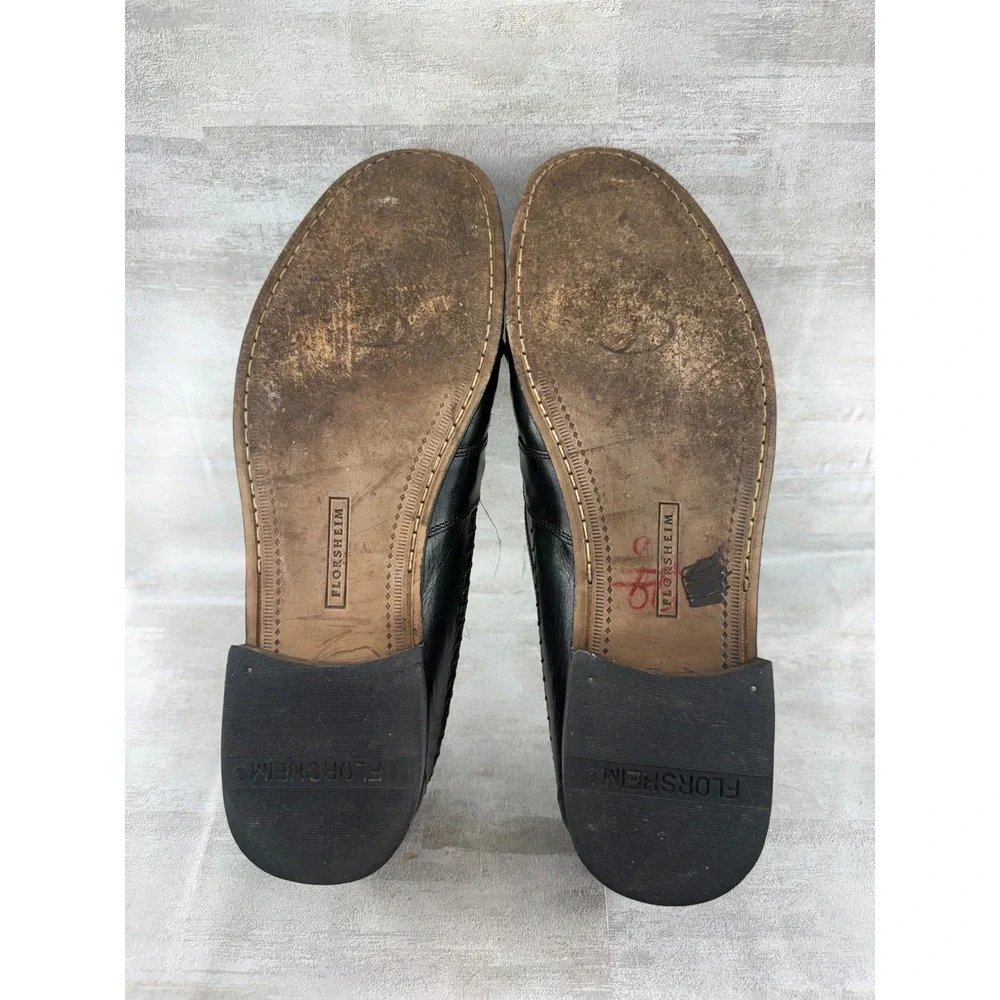 Florsheim Men Black Leather Kiltie Tassel Loafers 18121-01 Size 14D